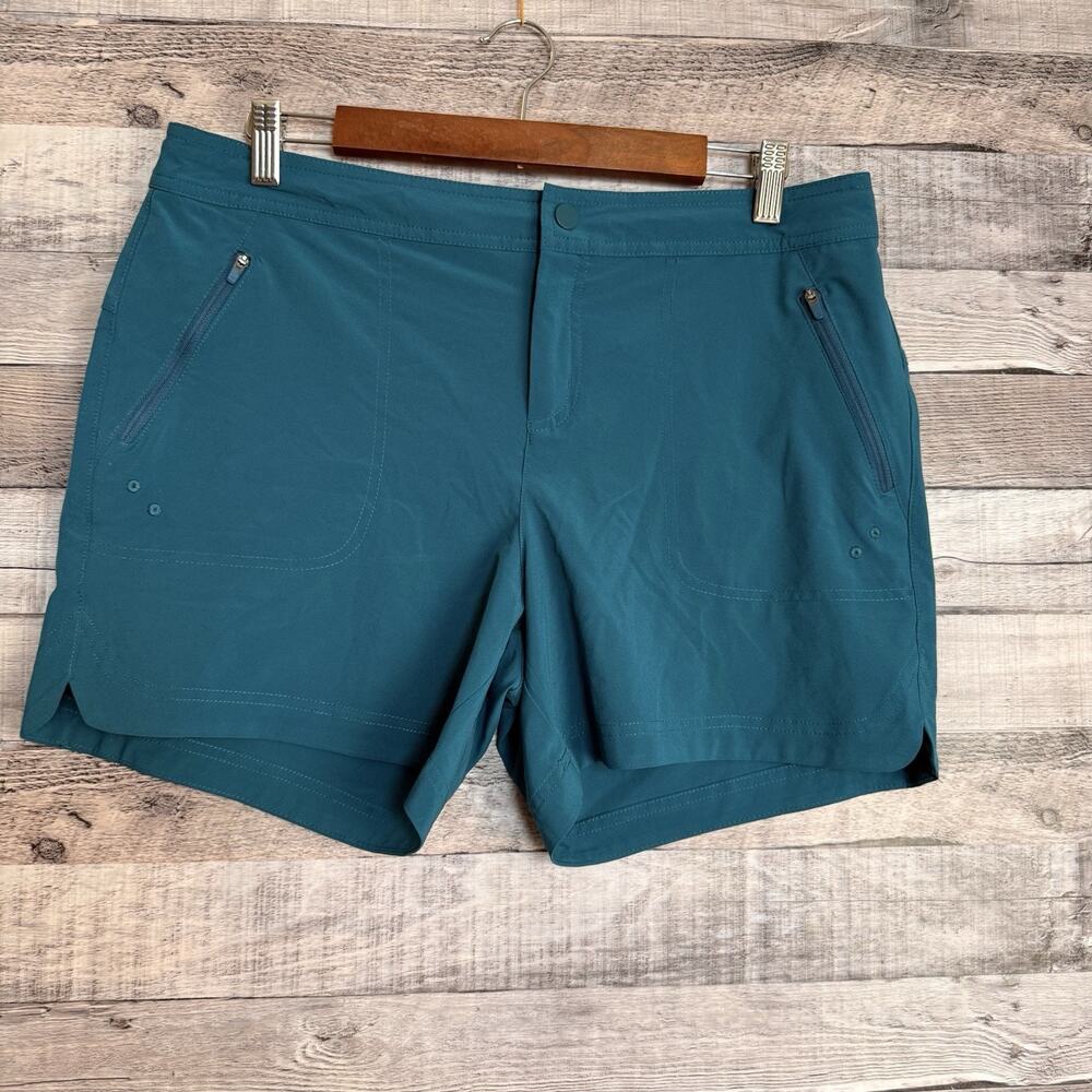 Title Nine Rogue Beach Shorts 5" Inseam Womens Size 10 Zip Pockets Teal